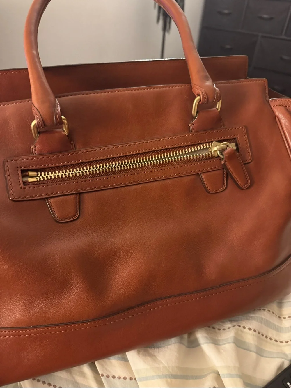 Coach Leather Satchel in Chestnut Brown